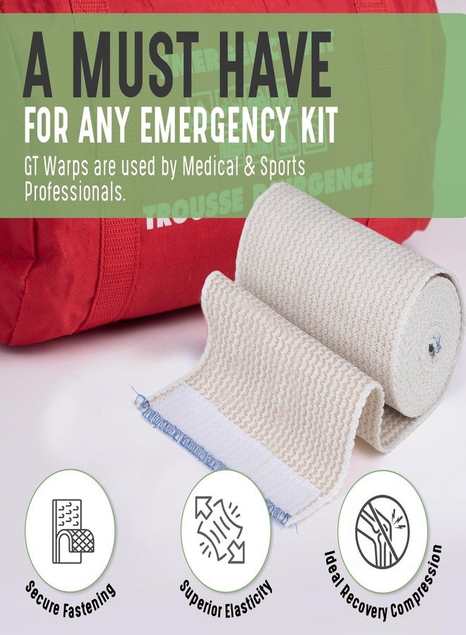 GT Premium Elastic Bandage Wrap (4" 6 Pack) - Hook & Loop Fasteners at Both Ends - Latex Free Hypoallergenic Compression Roll - Reusable Bandages for Waist, Legs, Elbow & Knee Wrap - Image 4